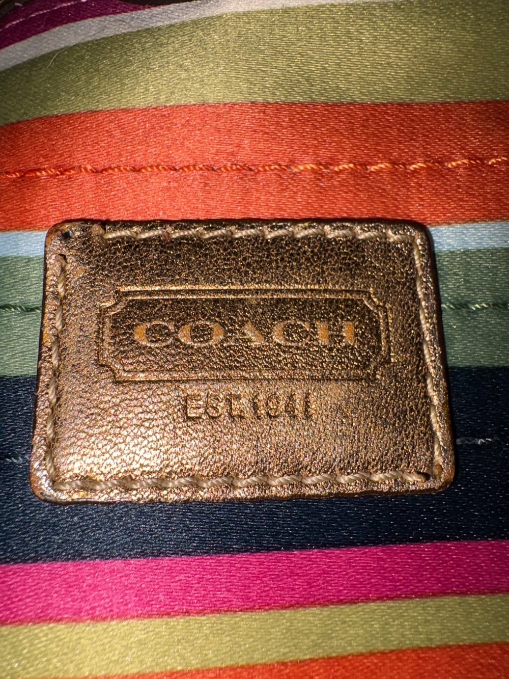 Coach Y2K 2008 Legacy Mini Turnlock Bag Satin & Metallic Gold Leather 41758 - Picture 10 of 11